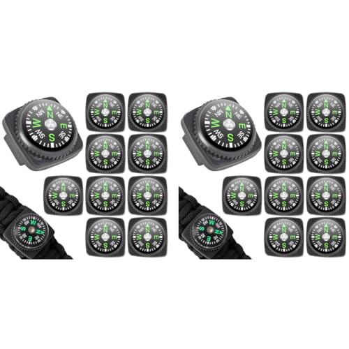 Proberos® Pack of 10 High Precision Wrist Compass for Directions 24mm Base Mount Compatible with 21mm Watch Strap Outdoor Hiking Camping Travel Survival Gear Accessories 2PCS Proberos® Pack of 10 High Precision Wrist Compass for Directions 24mm Base Mount Compatible with 21mm Watch Strap Outdoor Hiking Camping Travel Survival Gear Accessories 2PCS